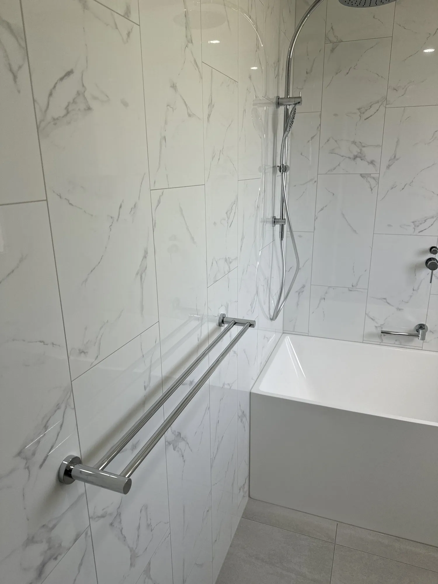 Completed bathroom renovation by Bathroom Renovators Group