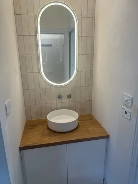 Completed bathroom renovation by Bathroom Renovators Group