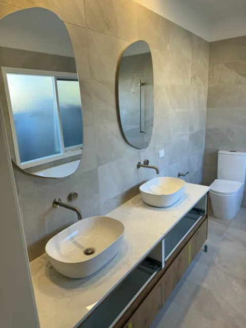 Completed bathroom renovation by Bathroom Renovators Group
